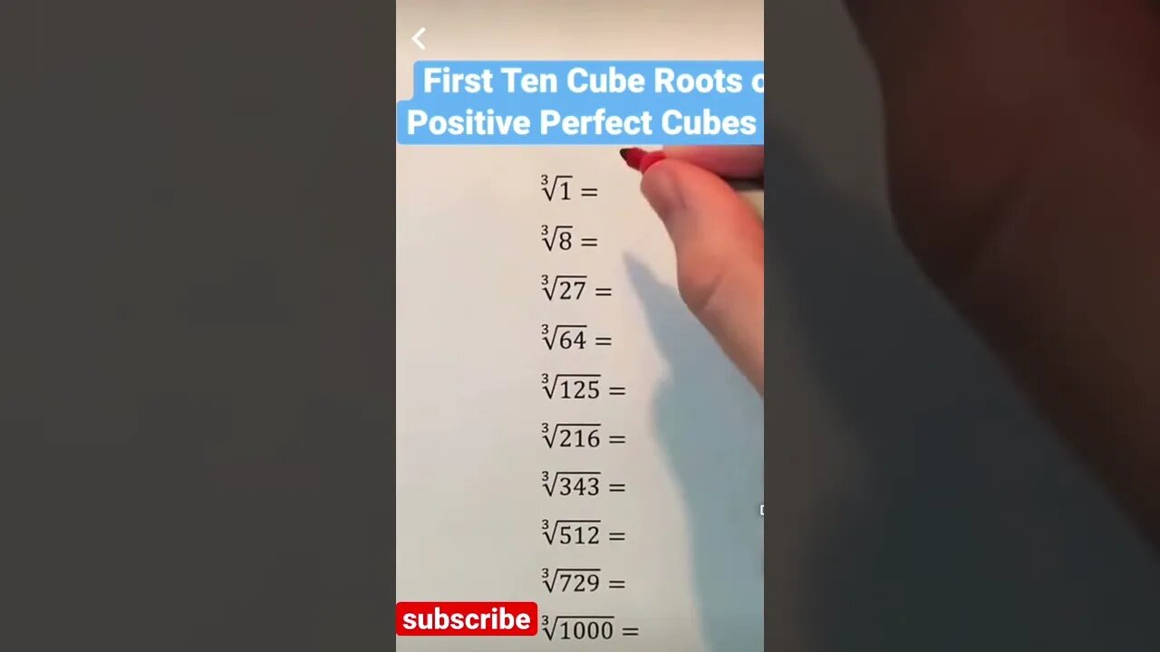 Perfect cubes in a nut shell #algebra