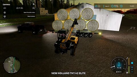 Farming Sim 22 unloading bales (perfect)