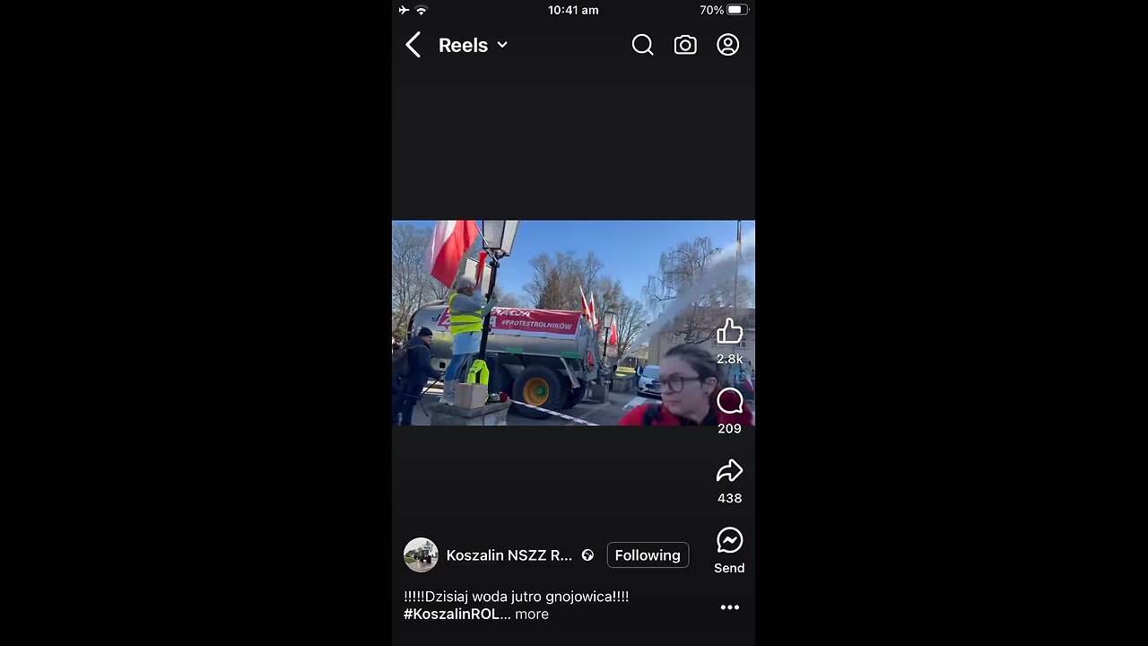 Farmers protest Poland 🇵🇱. Today water tomorrow cows poo 😃🚜🚜🚜🚜