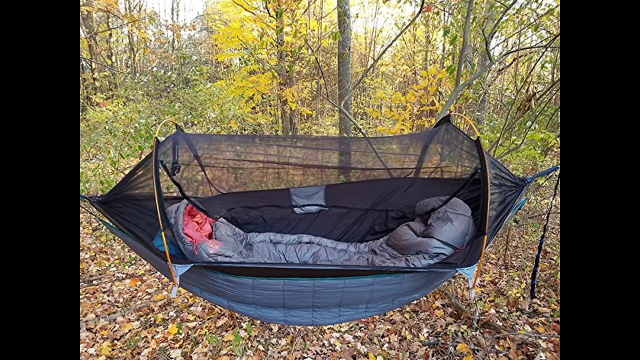 Camping Hammock Tent with Rain Fly Tarp and Mosquito Net Tree Straps,1-2 Persons Bivvy Hammock...