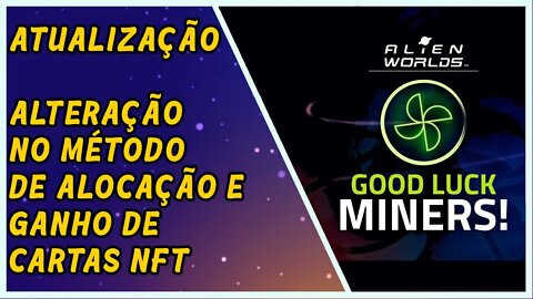 Atualização sobre a mineração de NFT's em Alien Worlds