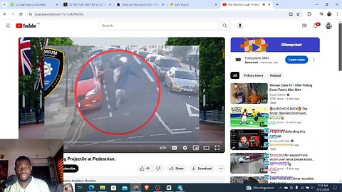 Crazy Machete Woman Throwing Things at Pedestrian