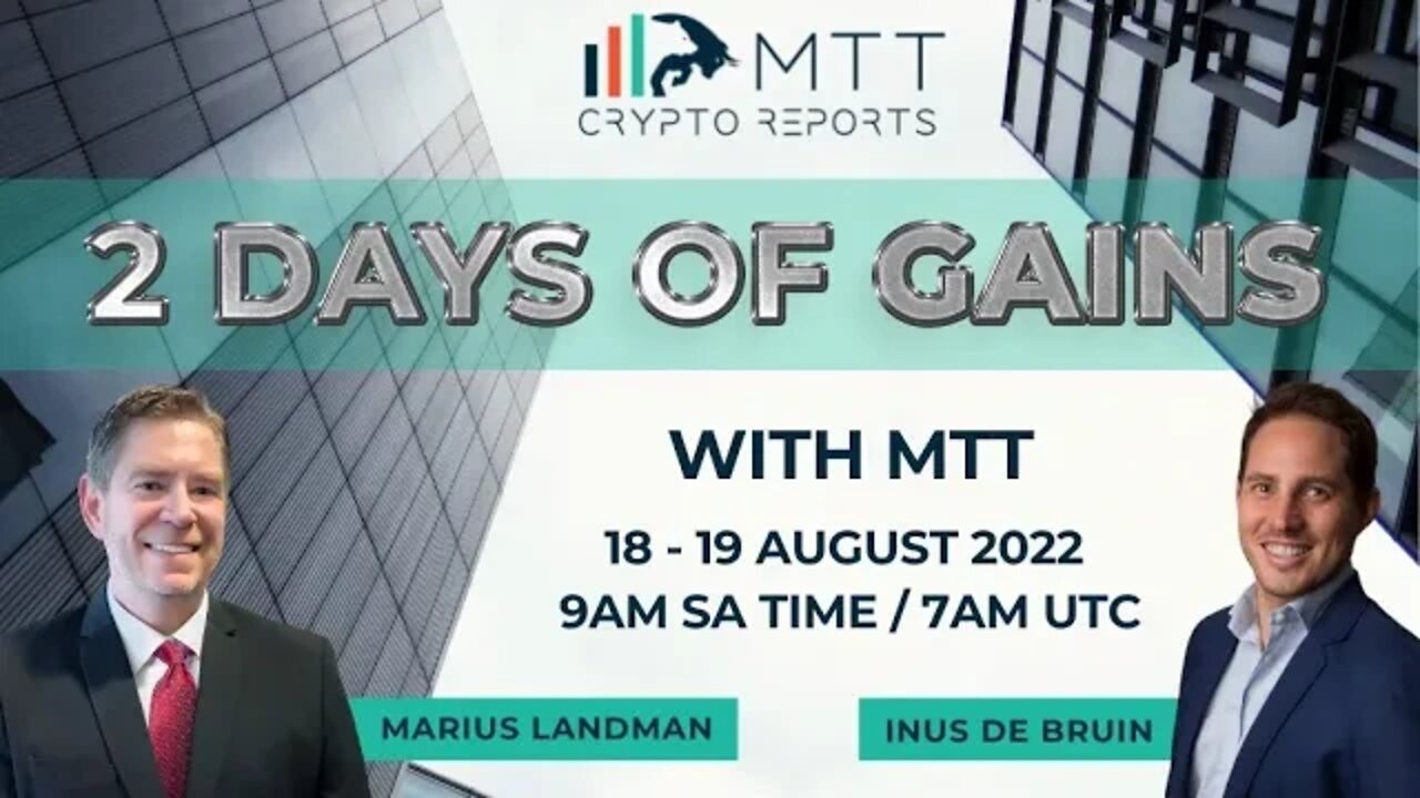 REGISTER TODAY FOR OUR 2 DAYS OF GAINS WITH MTT!!! #BTC #ETH