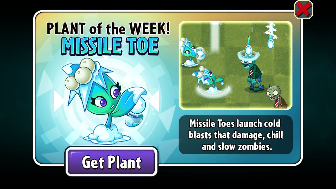 Plants vs Zombies 2 - Epic Quest - Money Plant Showcase - Missile Toe - December 2022