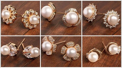 Outstanding Gold Pearls studs Earrings designs for Girls!!