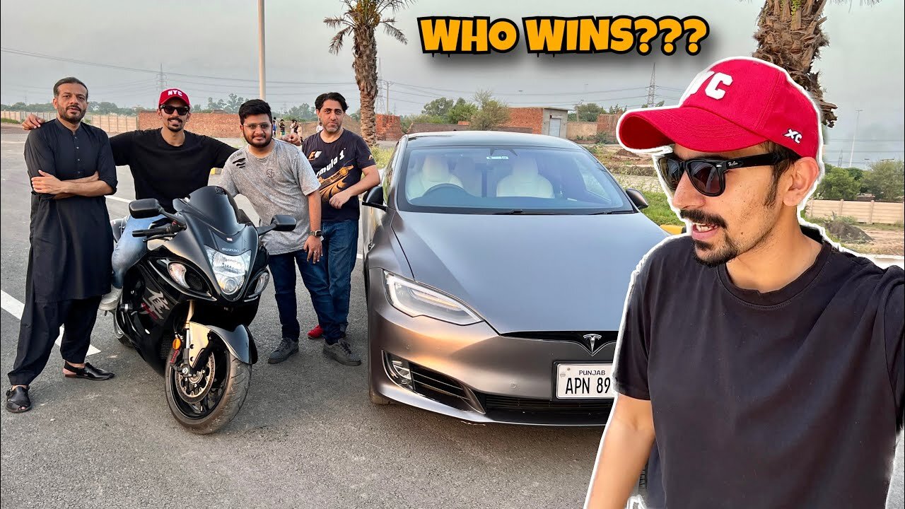 TESLA VS HAYABUSA 🔥 - Drag Race In Pakistan