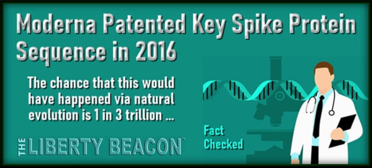 Moderna Patented Key COVID Spike Protein Sequence in 2016; This is a Smoking Gun