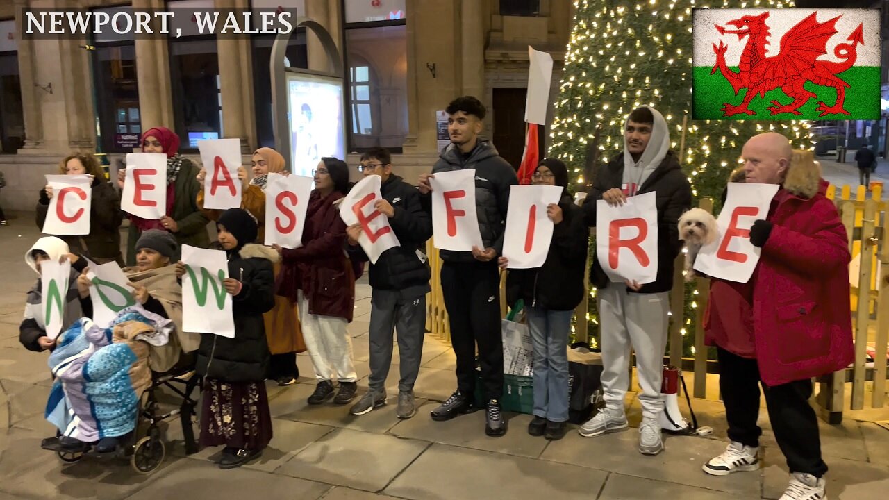 Peaceful Gaza Vigil in Newport, Wales