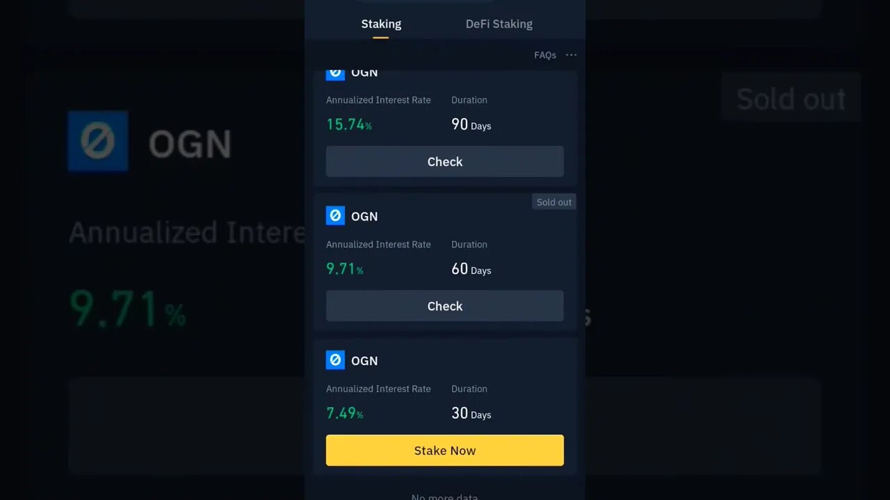 ORIGIN TOKEN 4MONTH BINANCE STAKING REWARD #cryptoinvesting #cryptostaking #stakingrewards #staking