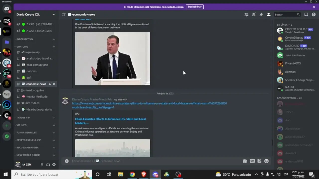 CHAT DISCORD DIARIO CRYPTO CO #TOUR Y #VIP #criptomonedas