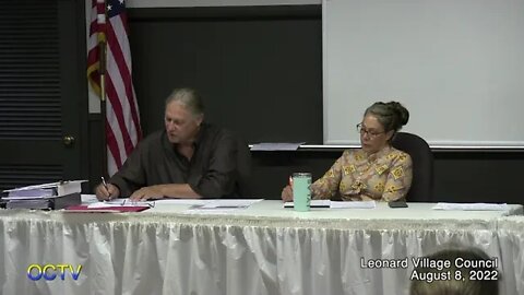 Leonard Village Council August, 8th 2022