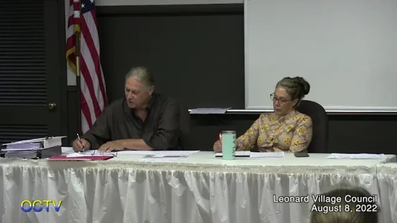 Leonard Village Council August, 8th 2022