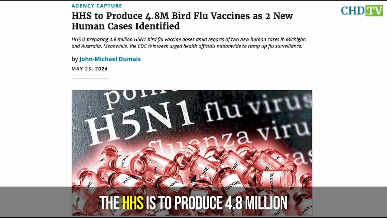 RED FLAG: HHS to Produce 4.8M BIRD FLU Vaccines