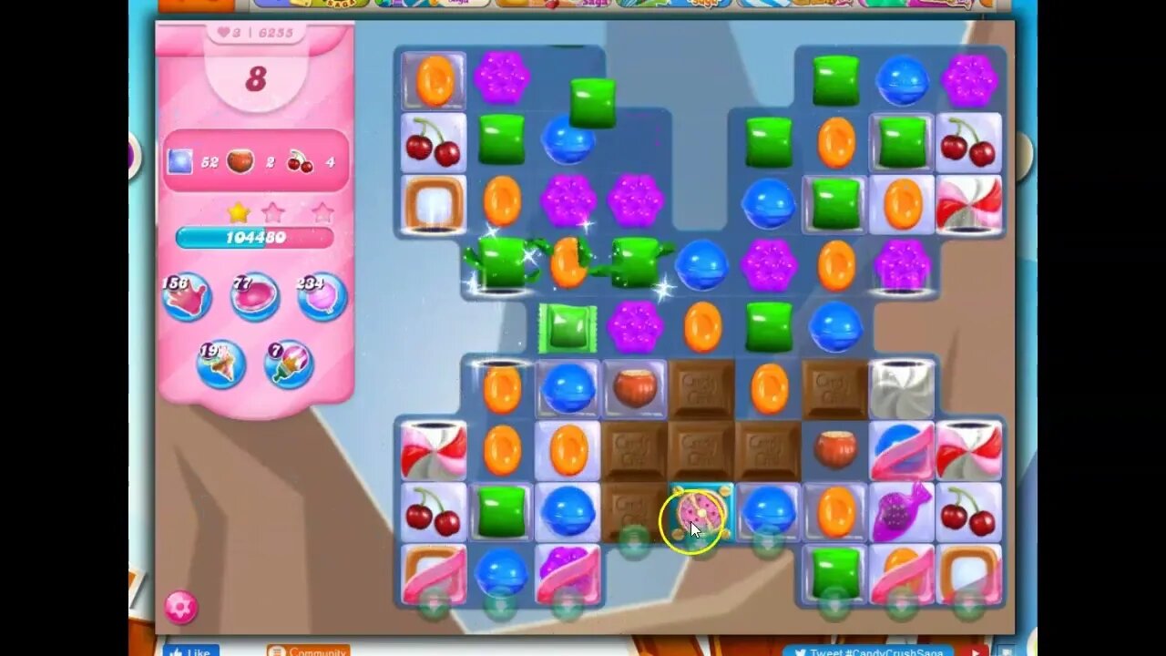 Candy Crush Level 6255 Talkthrough, 23 Moves 0 Boosters