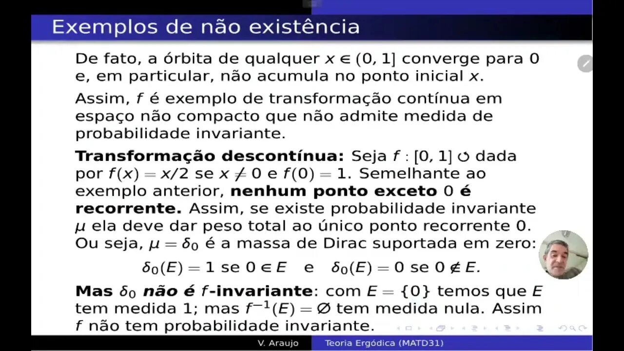 Teoria Ergódica: Enunciado do Teorema de Existência de Probabilidades Invariantes