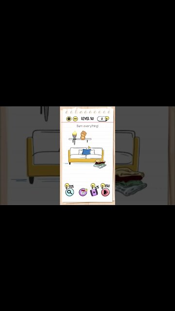 Brain Test Tricky Puzzles Level 50 Burn everything!