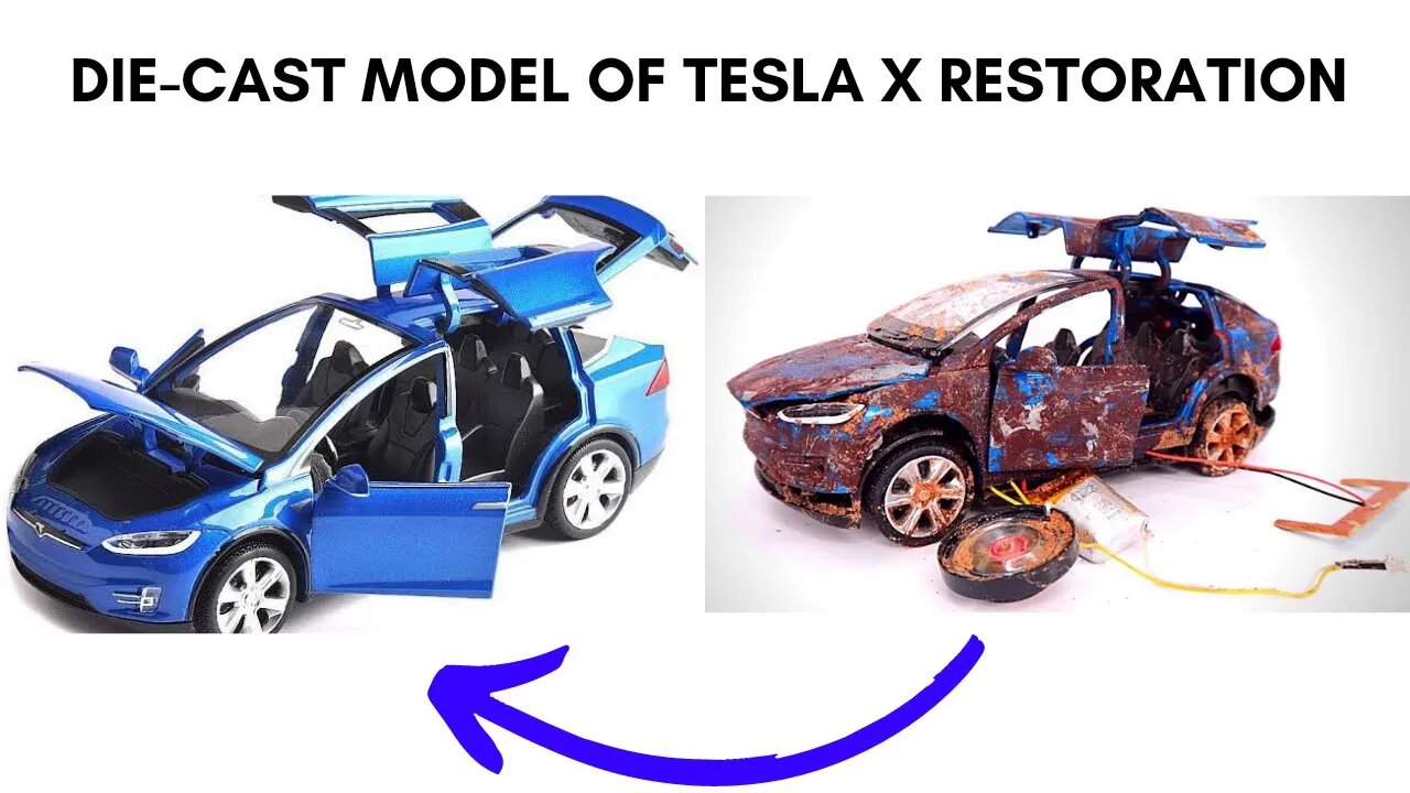 Tesla Model X diecast restoration | amazing restoration process with custom color.