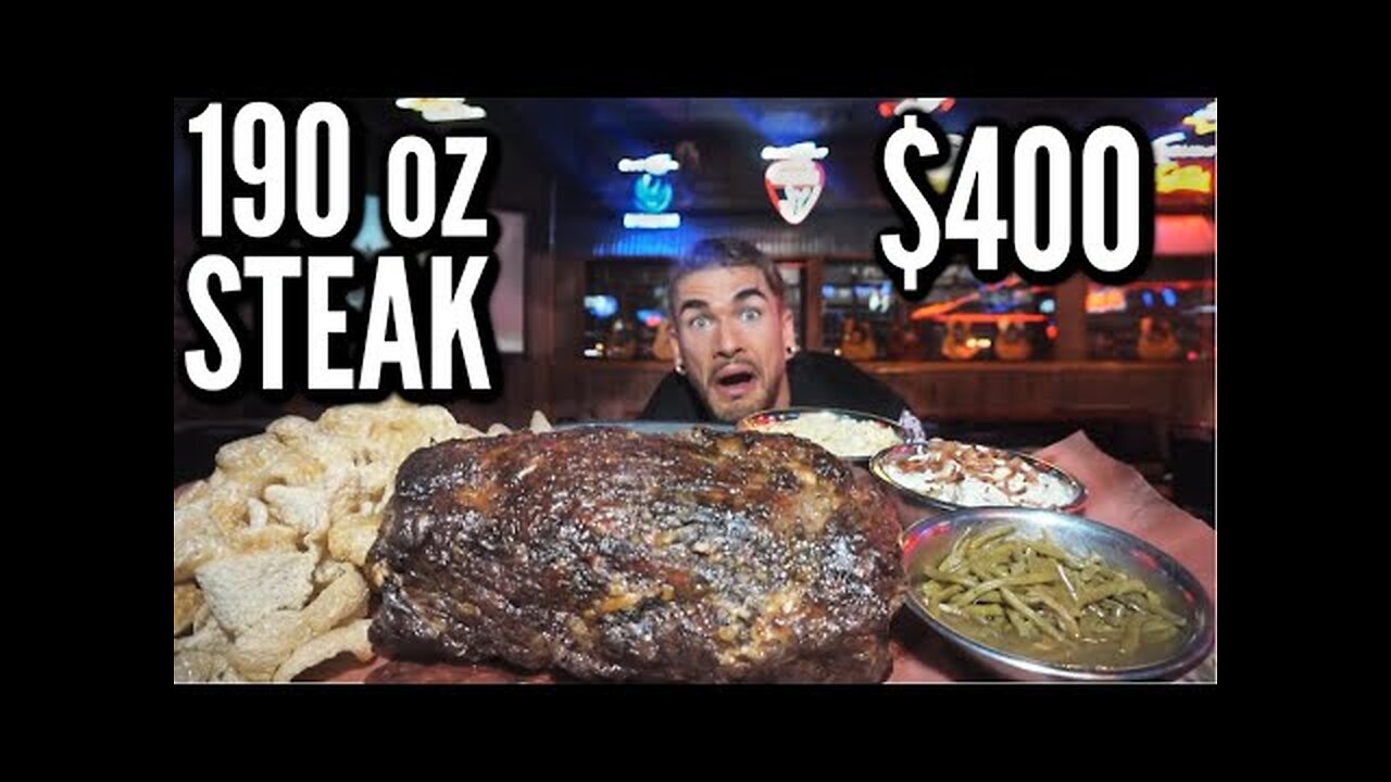 IMPOSSIBLE 15LB TEXAS STEAK CHALLENGE (PRIME RIB) - BIGGEST FOOD CHALLENGE EVER - MAN VS FOOD