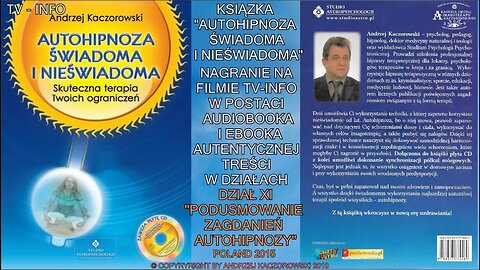 AUTOHIPNOZA, DZIAŁ XI ,,PODSUMOWANIE ZAGADNIEŃ AUTOHIPNOZY,, NAGRANIE NA FILMIE AUDIOBOOKA /TV INFO