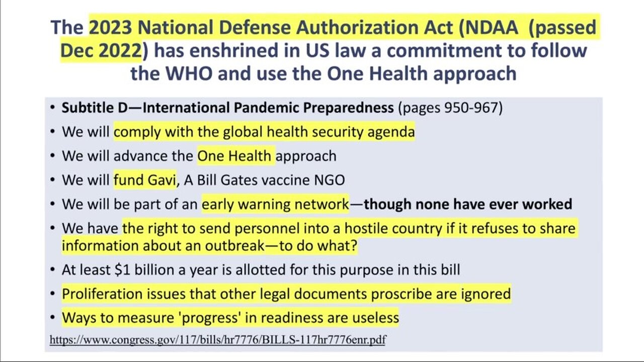 NWO: Dr. Nass on the US government submitting to the WHO and other international bodies