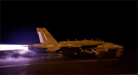 Video of the US Navy strike team launching from USS Eisenhower to hit Houthi Targets in Yemen