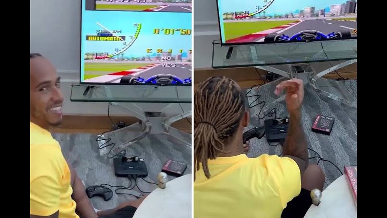 Lewis Hamilton playing Super Monaco GP II Ayrton Senna on Sega Genesis!!!