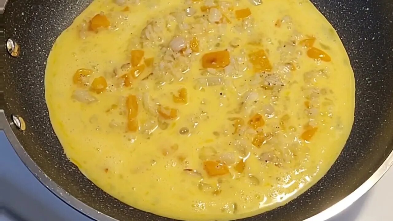 Pepper, onion, cauliflower, and egg frittata
