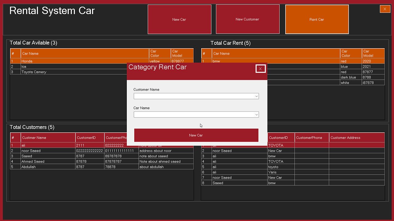 Full Project Rntal car using c# 2022 and Sql Server