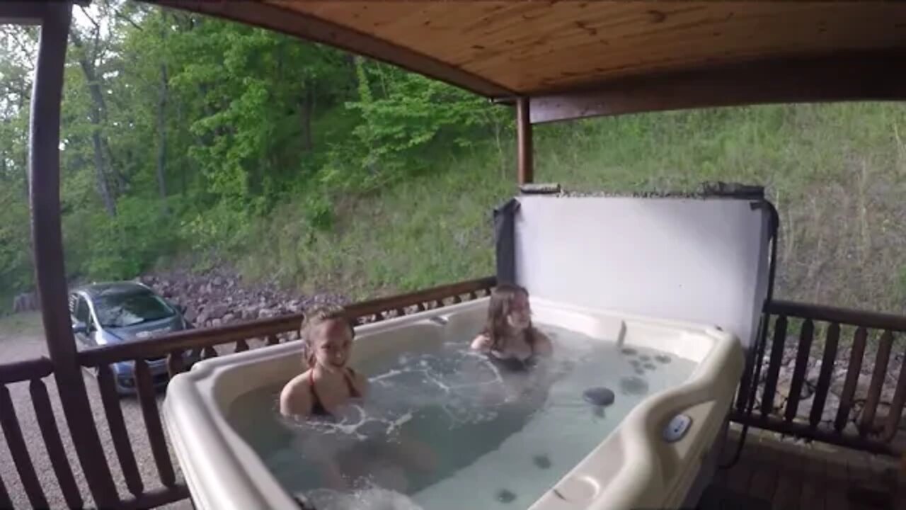 Surprising my girls in the jacuzzi