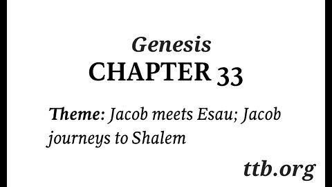 Genesis Chapter 33 (Bible Study)