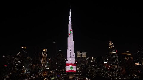 🇦🇪🇱🇧 The Burj Khalifa in Dubai lights up with the message: “UAE stands with Lebanon.”