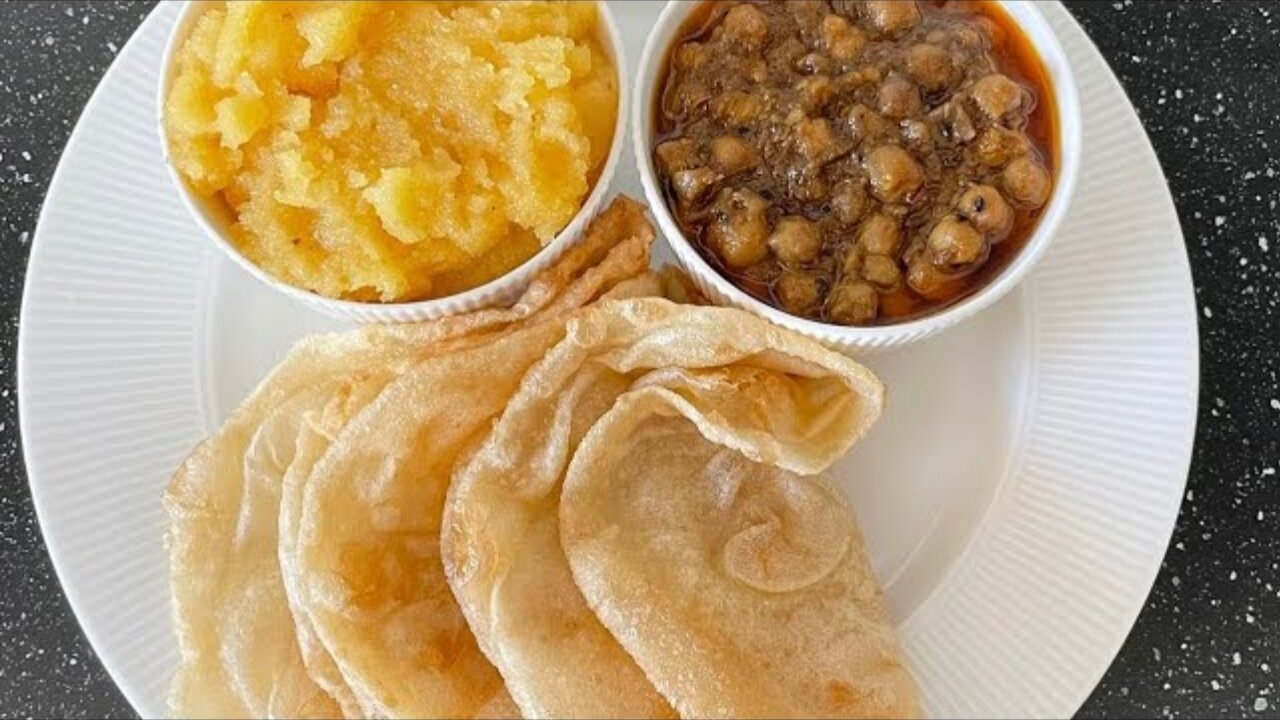 Indian Dish Halwa Puri Making Recipe