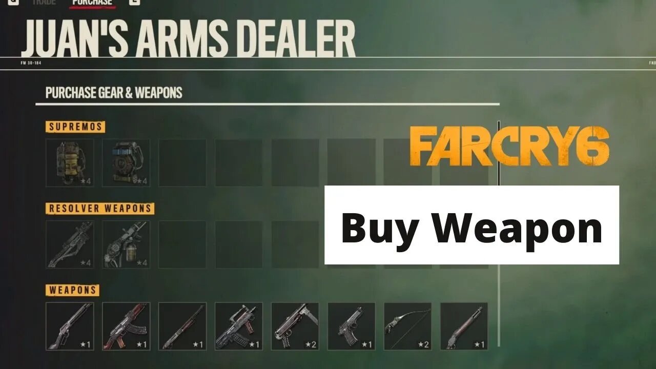 How to buy weapons in Far Cry 6