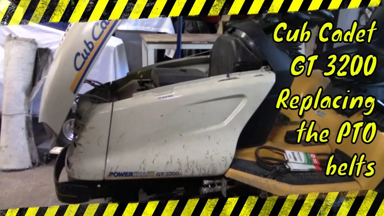 How to replace the PTO belt on a Cub Cadet GT 3200 tractor #cubcadet #smallenginerepair