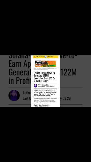 Solana-Based Move-to-Earn App STEPN Generated Over $122M in Profits #cryptomash #cryptomashnews