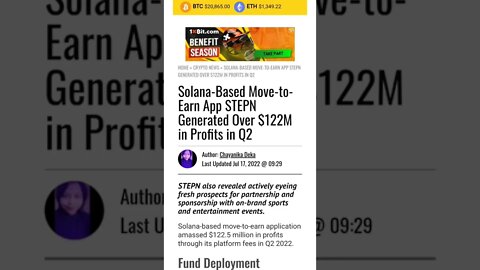Solana-Based Move-to-Earn App STEPN Generated Over $122M in Profits #cryptomash #cryptomashnews