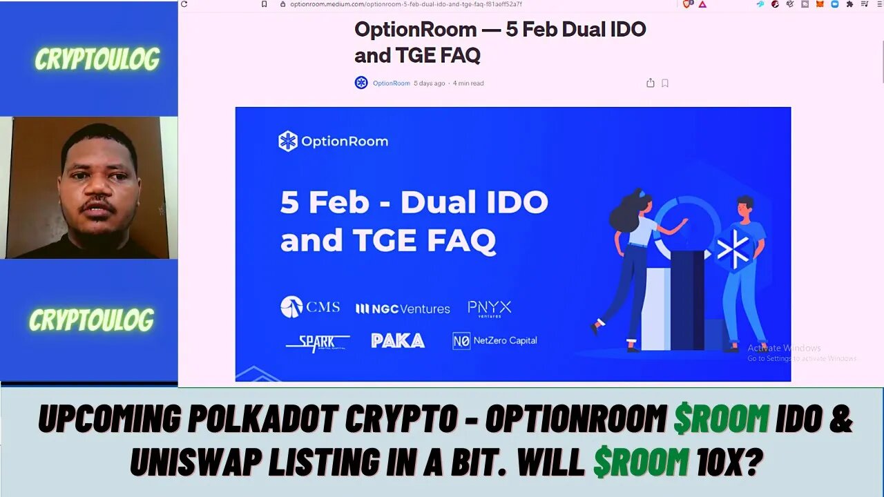Upcoming Polkadot Crypto - OptionRoom $ROOM IDO & Uniswap Listing In A Bit. Was I Whitelisted?