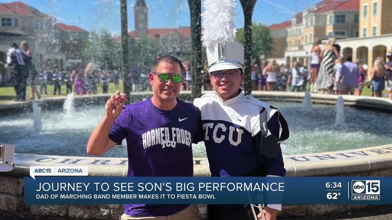 After Southwest woes, TCU dad makes Fiesta Bowl to see senior son’s play last band performance