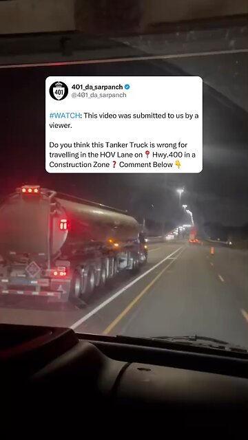 Transport Truck In the HOV lane