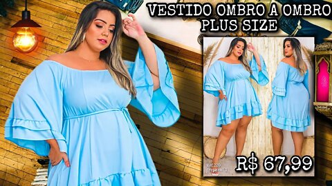 🛑 VESTIDO FEMININO CIGANINHA PLUS SIZE OMBRO A OMBRO MODA 2022