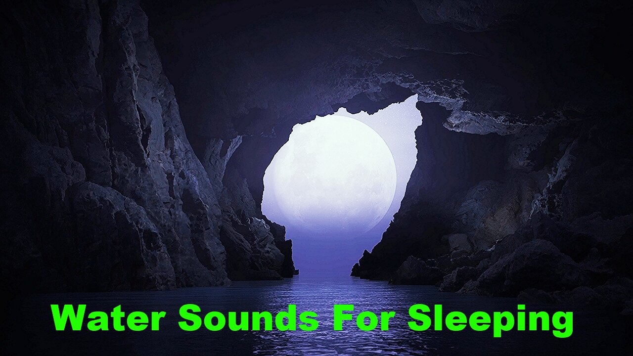 ASMR Water Sounds Inside Cave With Moon LightT