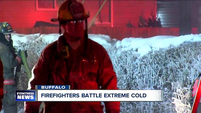 Firefighters are frozen out after two fires