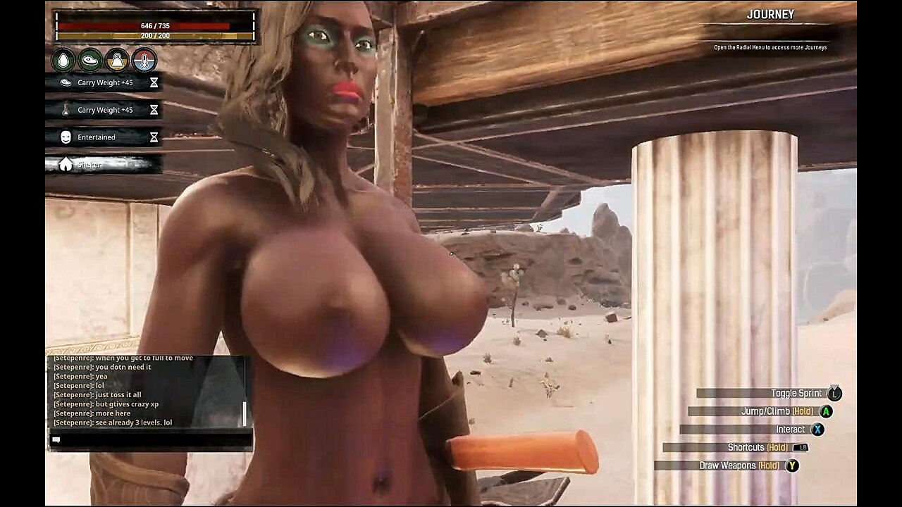 Conan Exiles, Raiding, Dogs of the Desert, Camps, Busty ,Boobs