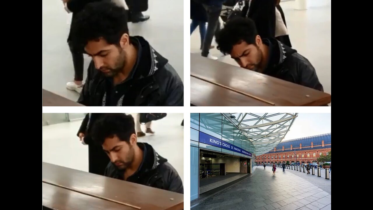 Reza Diako touches the heart of people from King's Cross St Pancras London with his piano-beautiful