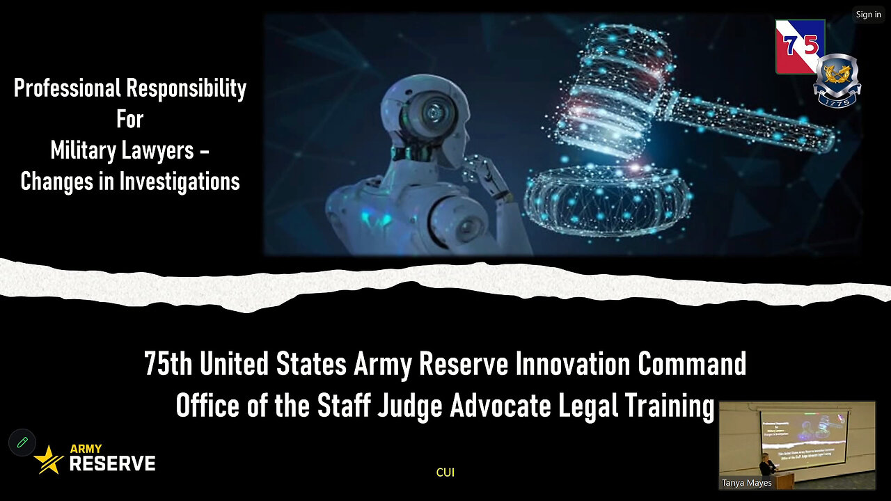 2nd Annual 75th USARIC, OSJA Legal Training - Updates in Investigations
