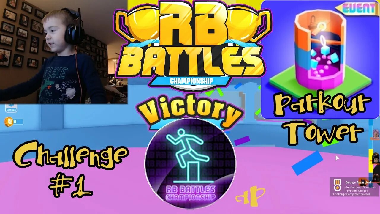 AndersonPlays Roblox Parkour Tower - Challenge Completed (RB Battles) Badge