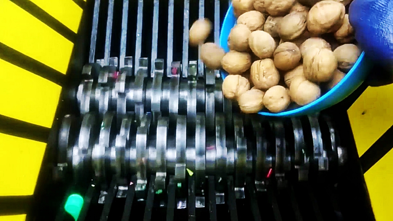 Experiment Shredder! Walnuts and Toys Crushing with Shredding Machine!