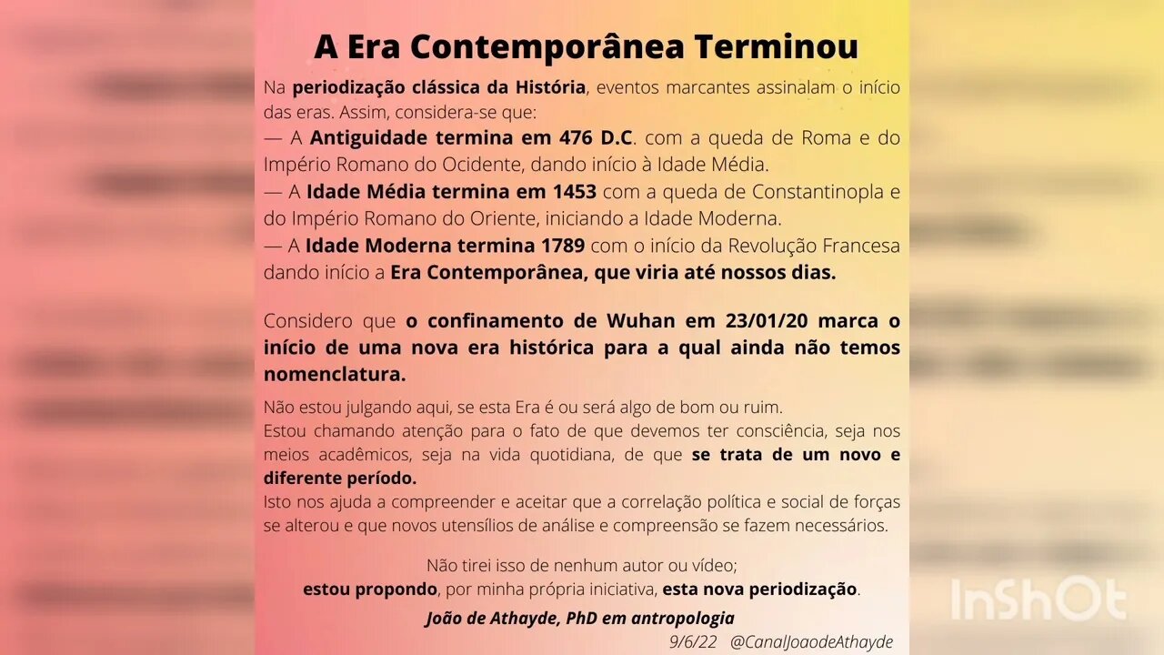 A Era Contemporânea Terminou