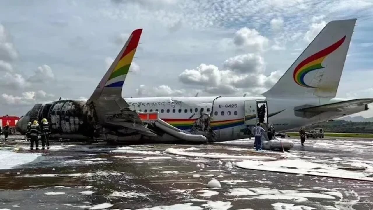 Tibet Airlines' flight fire: All 113 passengers and 9 crew evacuated