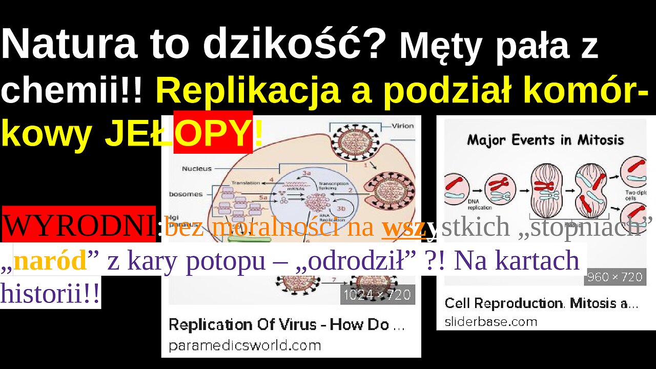 Natura to dzikość? Męty pała z chemii!! Tępe Jełopy:! Replikacja to nie Podział Komórkowy!